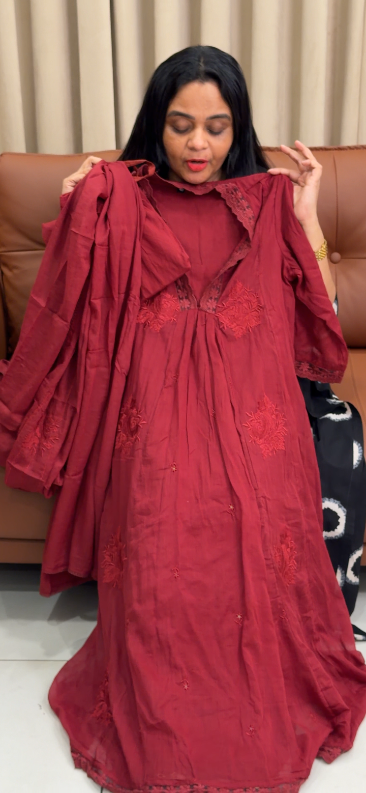 MUL MUL COTTON TOP, BOTTOM AND DUPATTA - NUWA - 2205