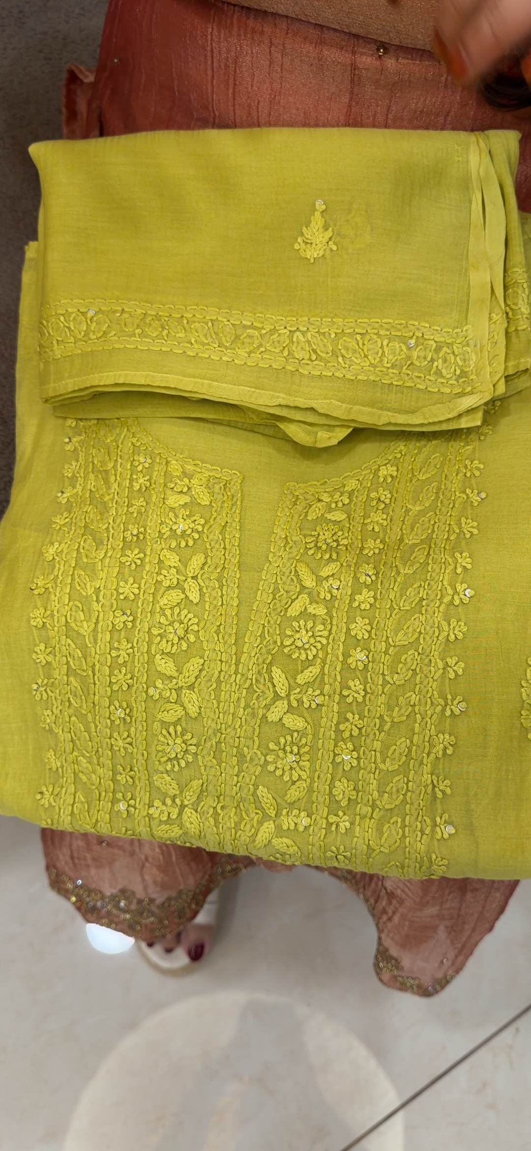 CHIKANKARI UNSTITCHED SALWAR SUITS - NUWA - 1305