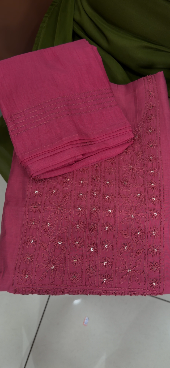 CHIKANKARI UNSTITCHED SALWAR SUITS - NUWA - 1532