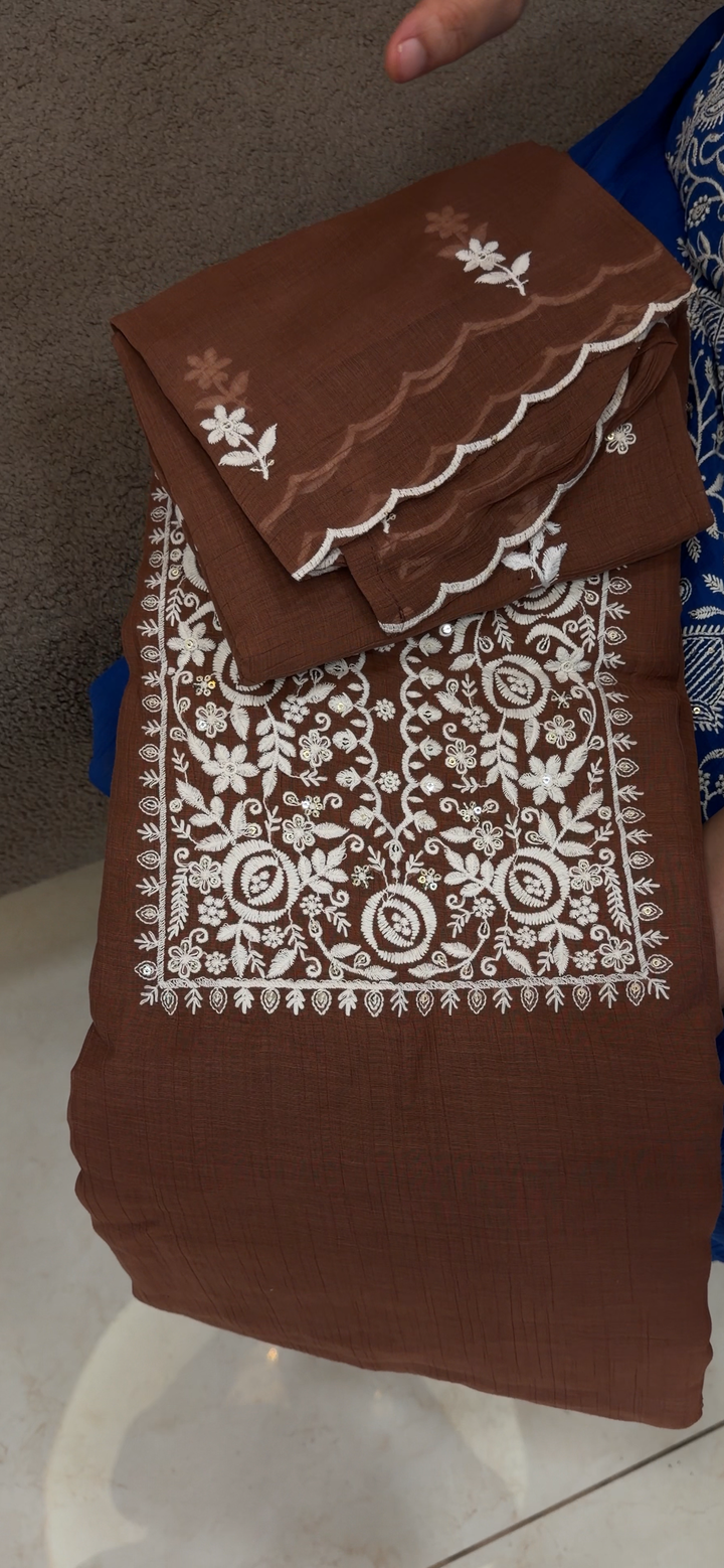 MUL CRUSHED UNSTITCHED SALWAR SUITS - NUWA - 1763
