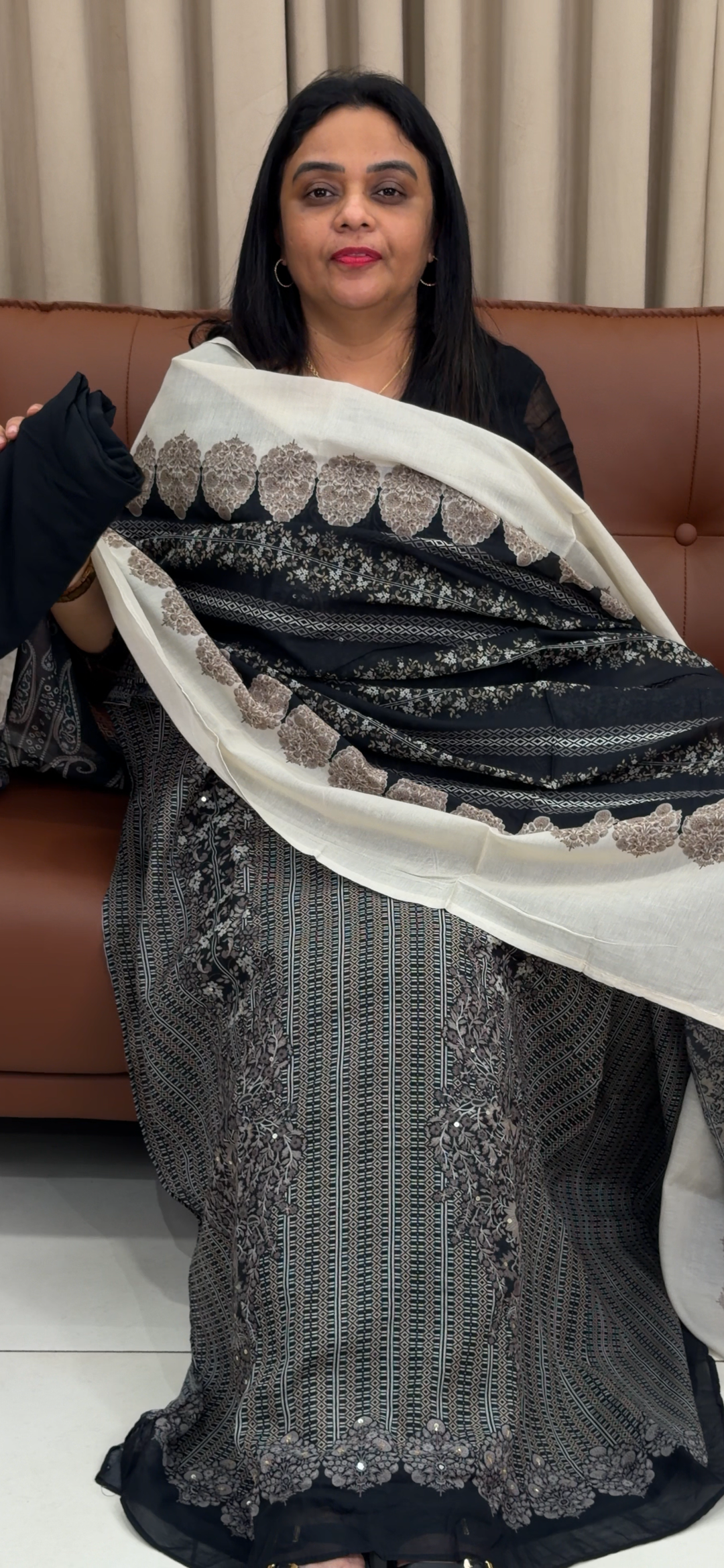 MUSLIN UNSTITCHED SALWRA SUITS - NUWA - 1592