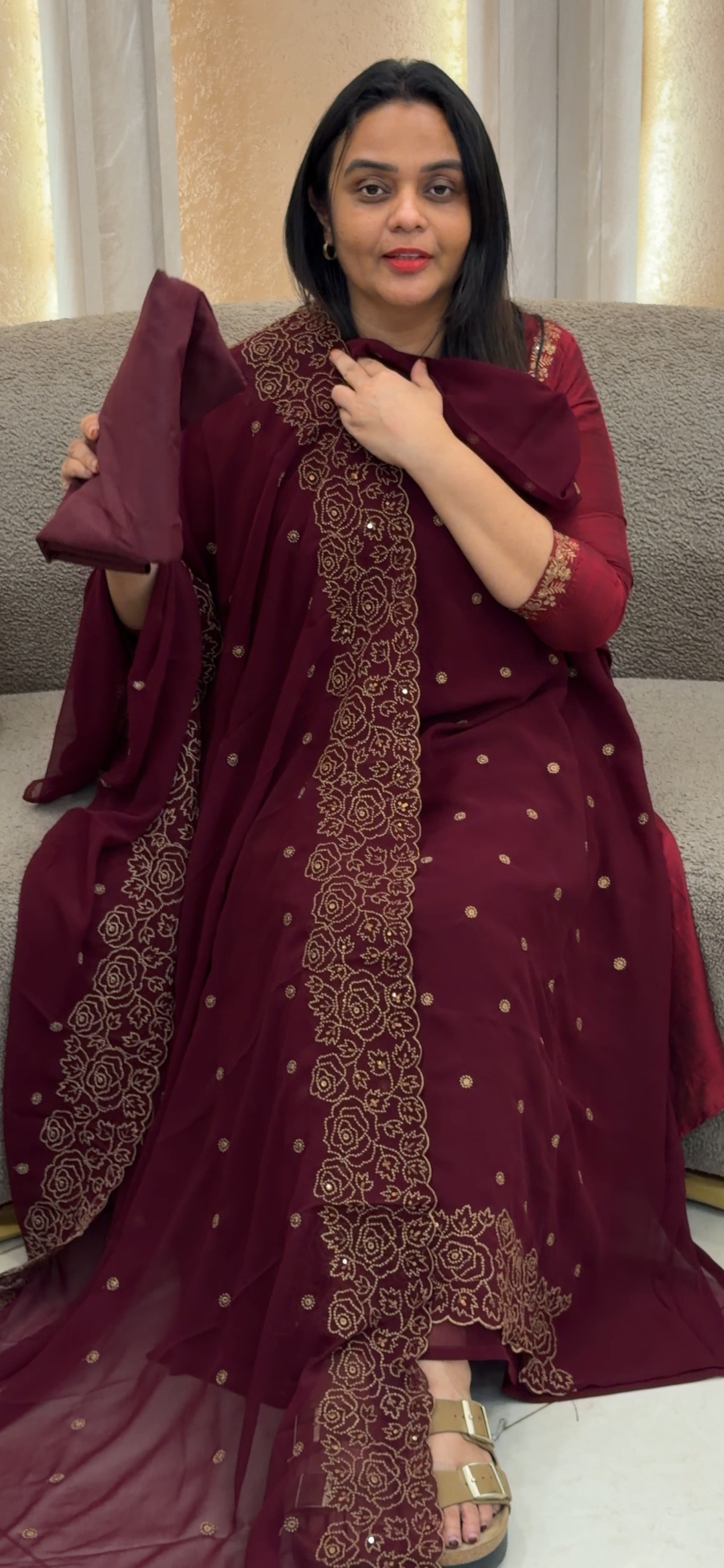 FAUX GEORGETTE UNSTITCHED SALWAR SUITS - NUWA - 1039