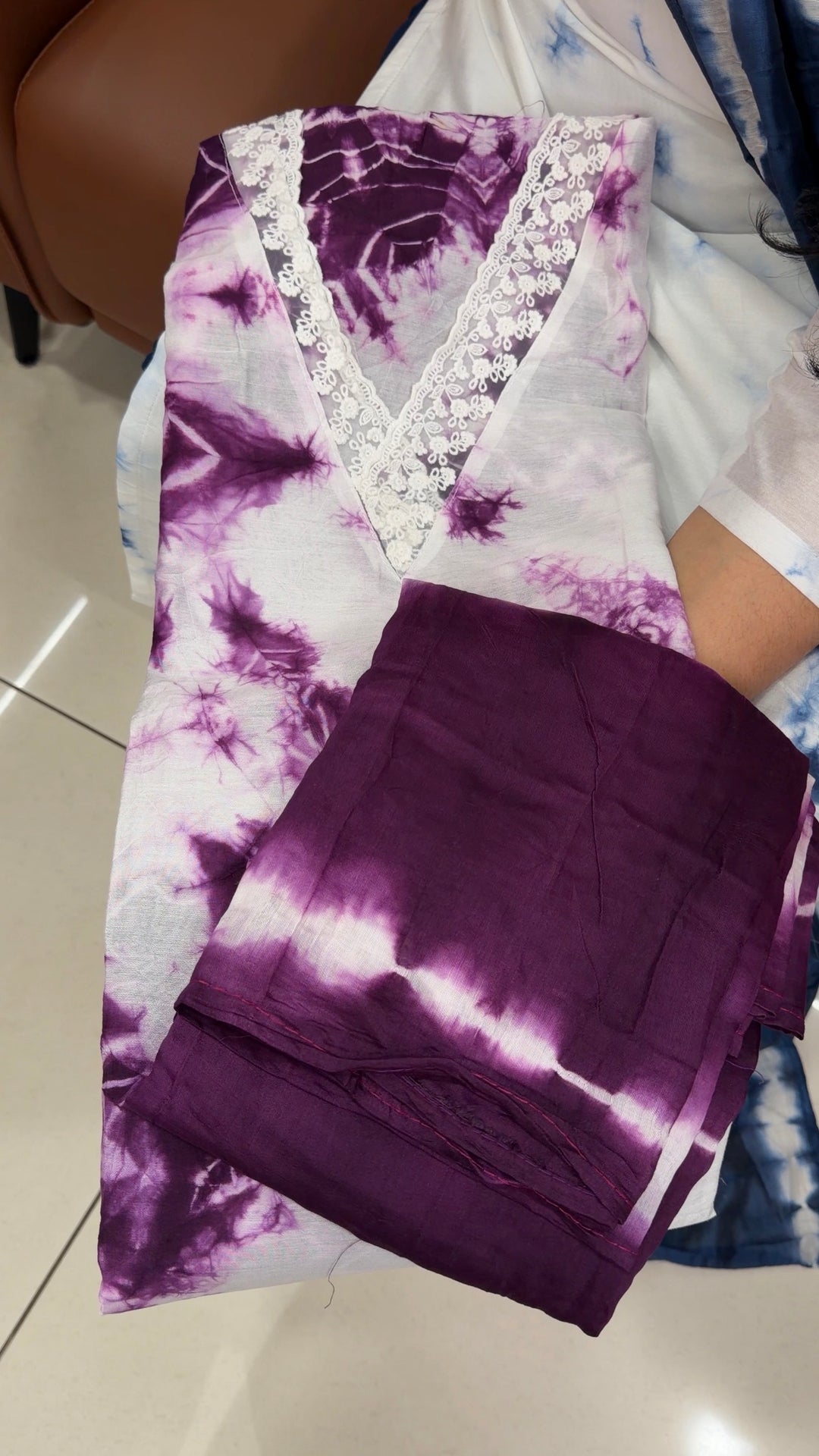 TIE AND DYE UNSTITCHED SALWAR SUITS - NUWA-1854