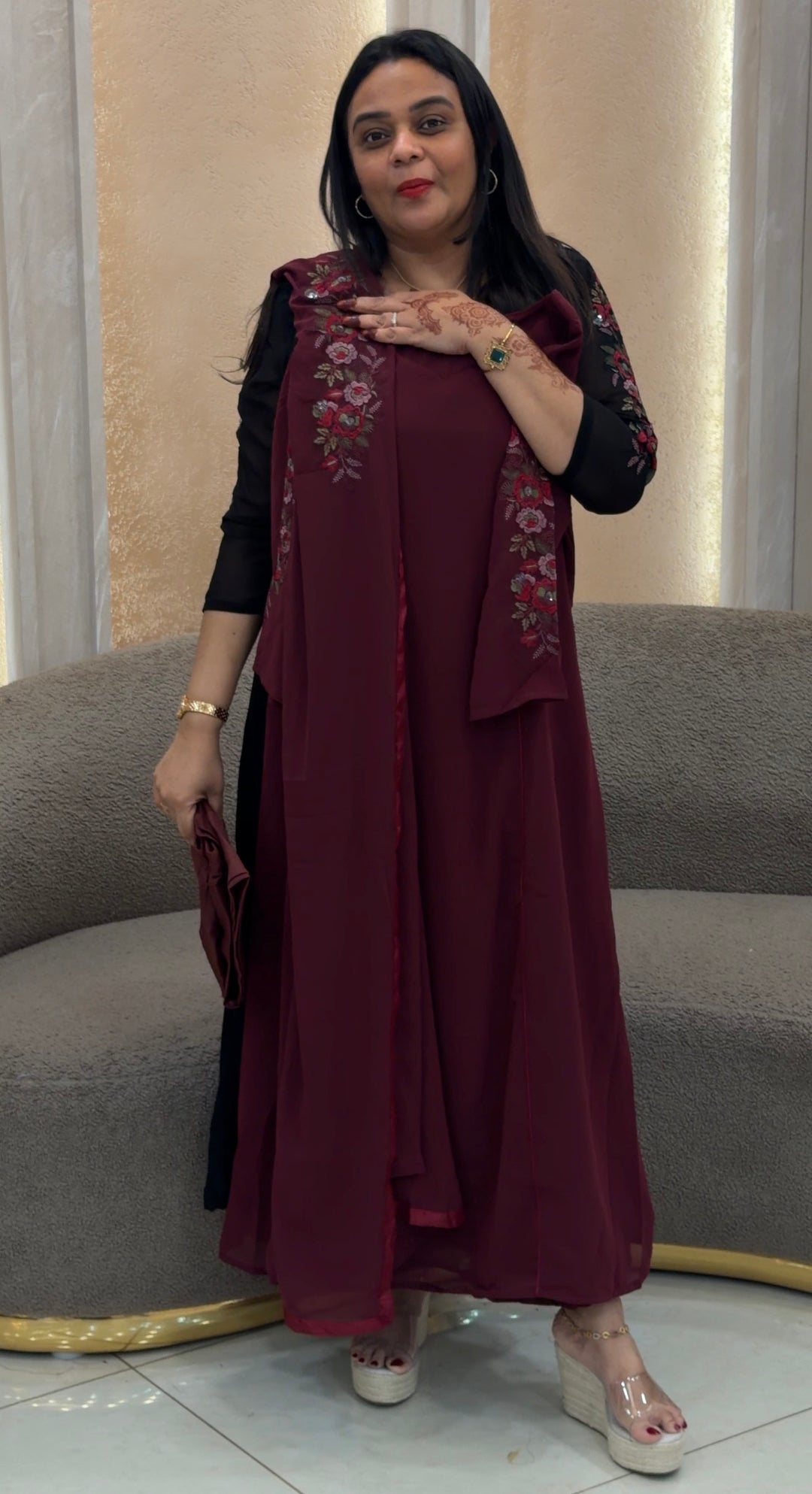 FAUX GEORGETTE TOP,BOTTOM AND DUPATTA - NUWA-1224
