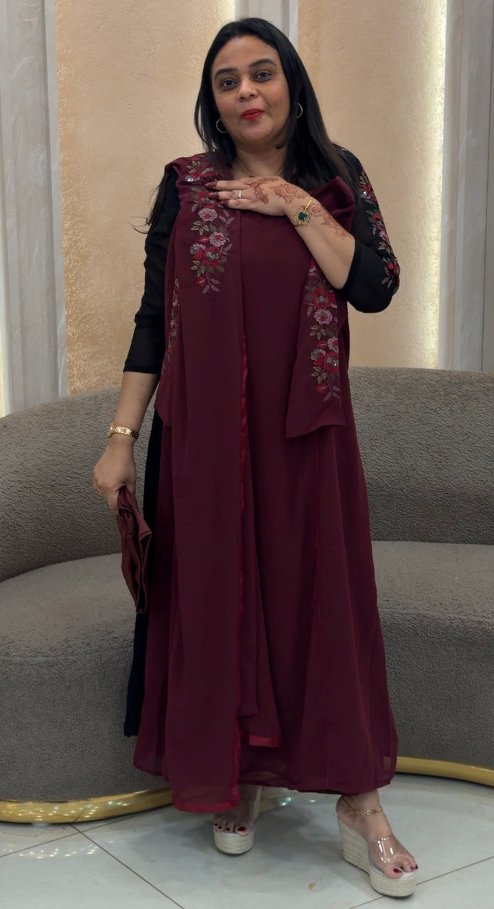 FAUX GEORGETTE TOP,BOTTOM AND DUPATTA - NUWA-1224