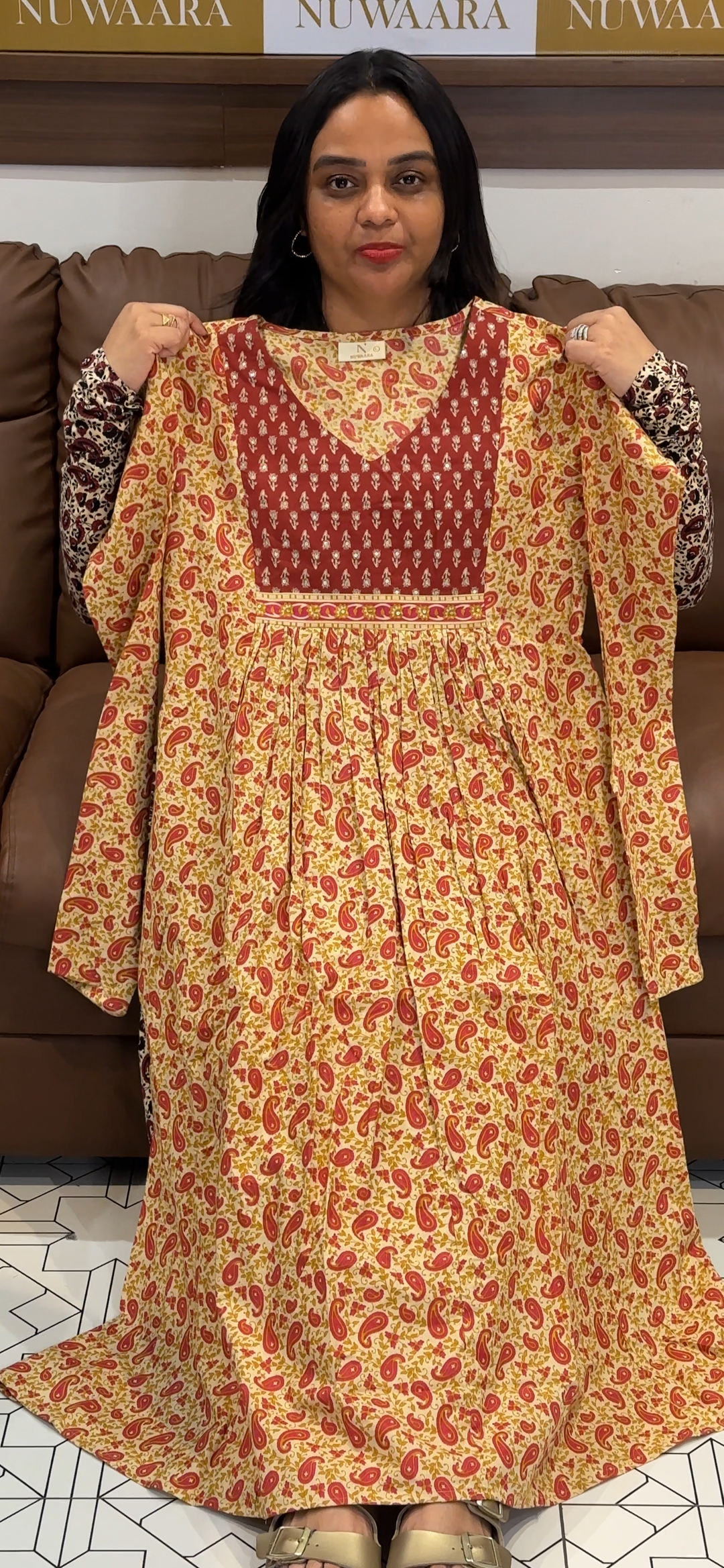 PRINTED LONG ALINE TOPS  - NUWA - 731