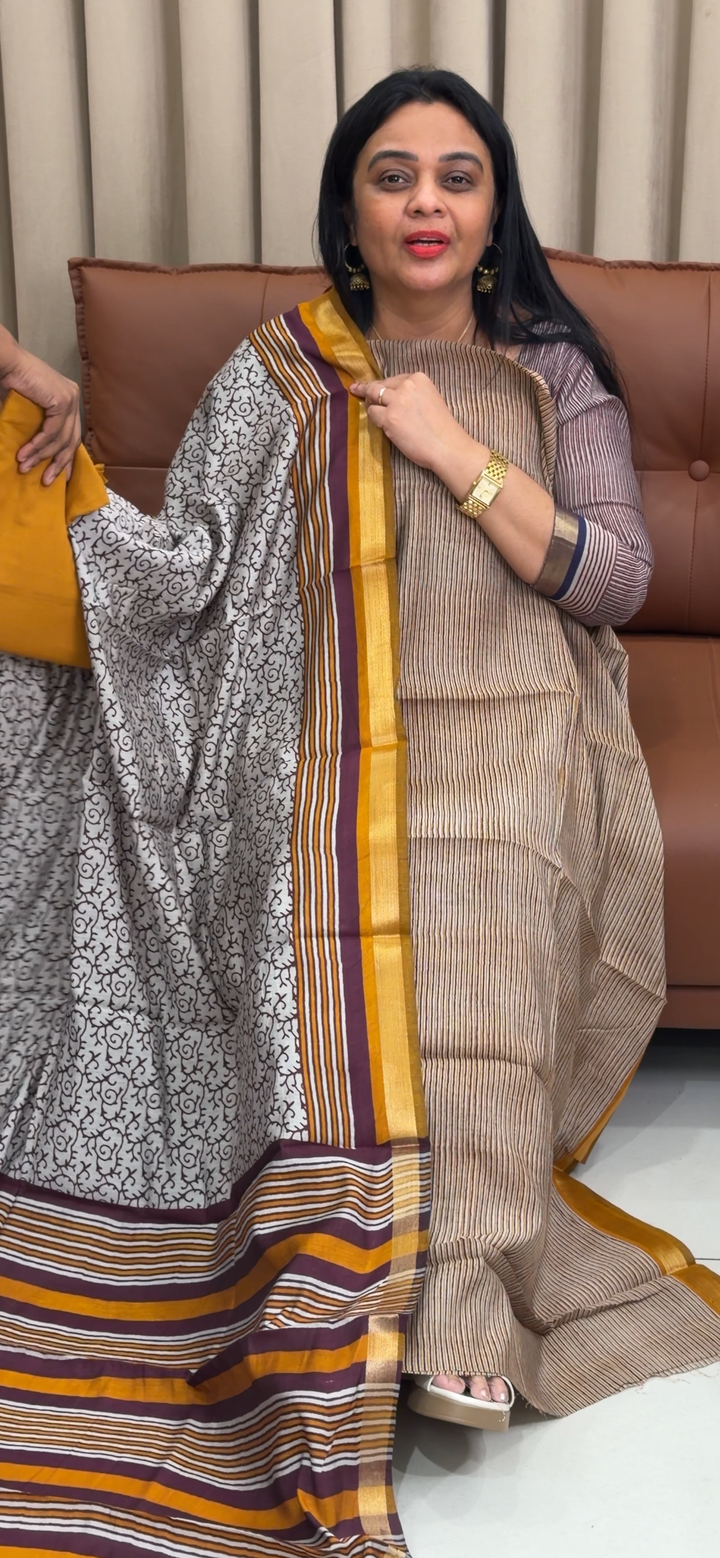MAHESWARI SILK UNSTITCHED SALWAR SUITS - NUWA - 2383