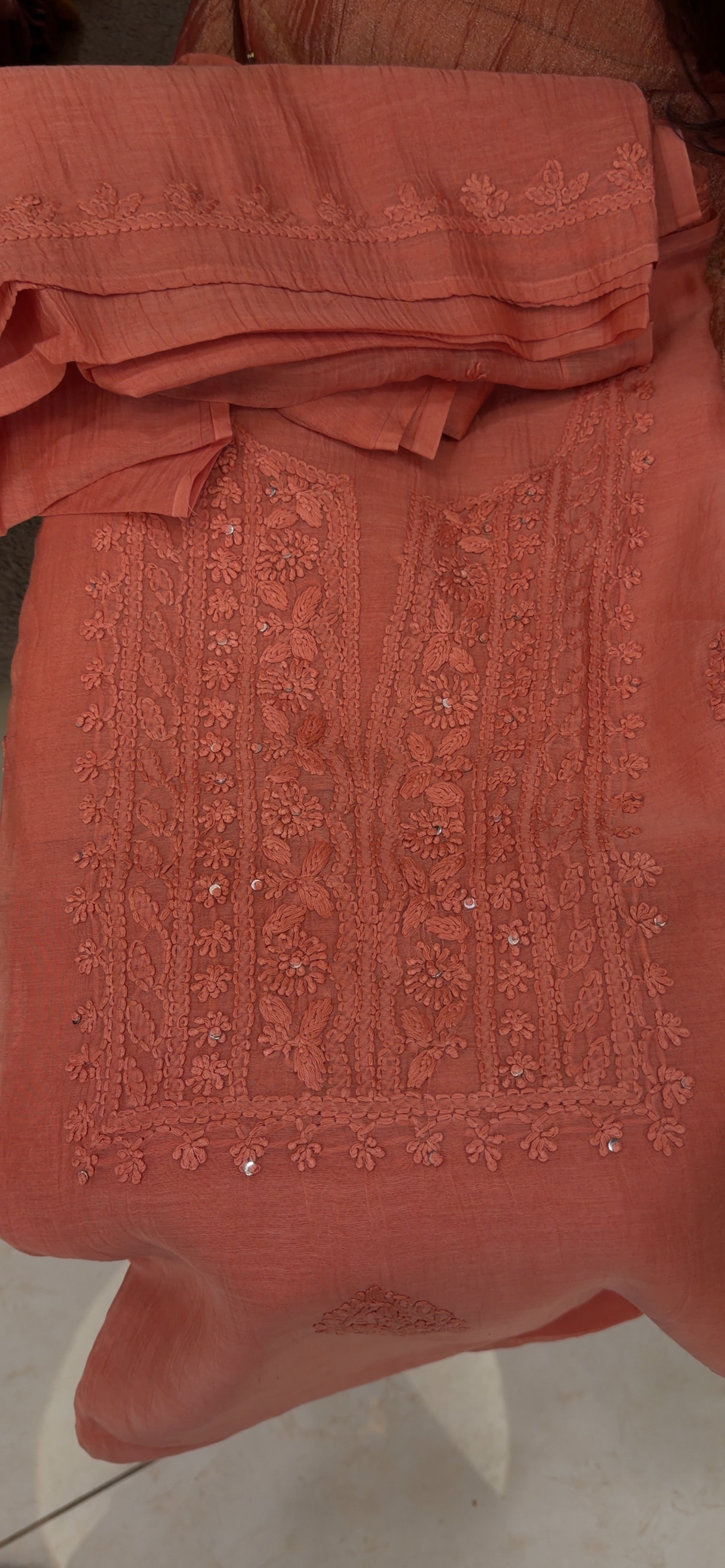 CHIKANKARI UNSTITCHED SALWAR SUITS - NUWA - 1305