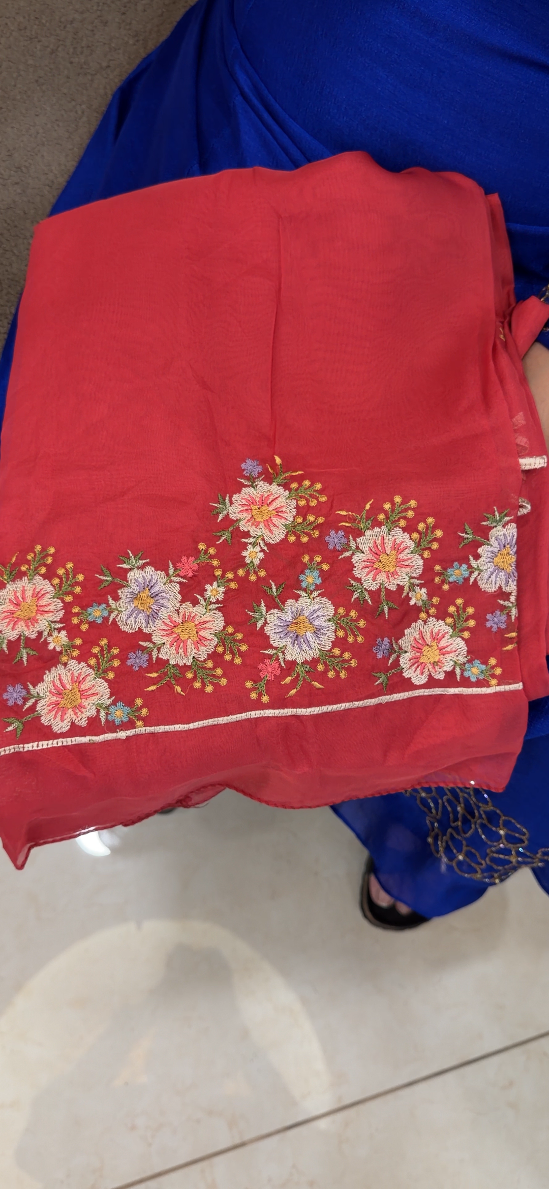 SOFT ORGANZA UNSTITCHED SALWAR SUITS - NUWA - 2098
