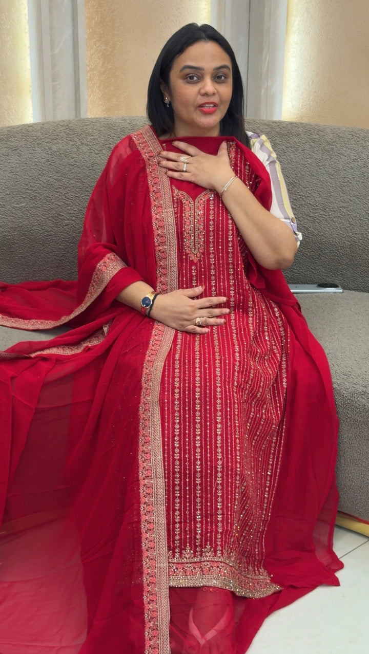FORWARD FAUX GEORGETTE UNSTITCHED SALWAR SUITS - NUWA-989