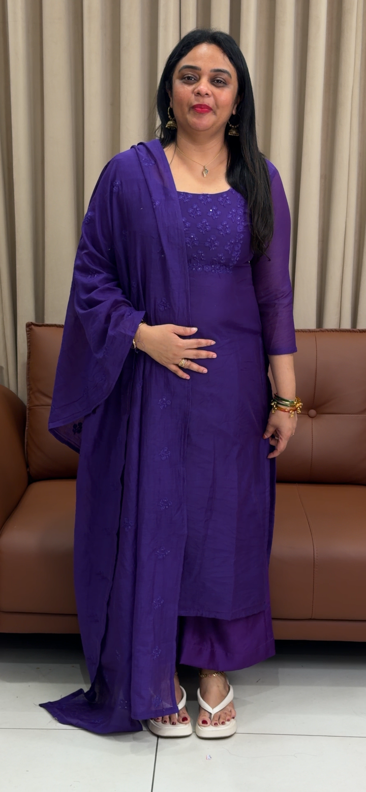 MALAI CHANDERI UNSTITCHED SALWAR SUITS - NUWA - 1554