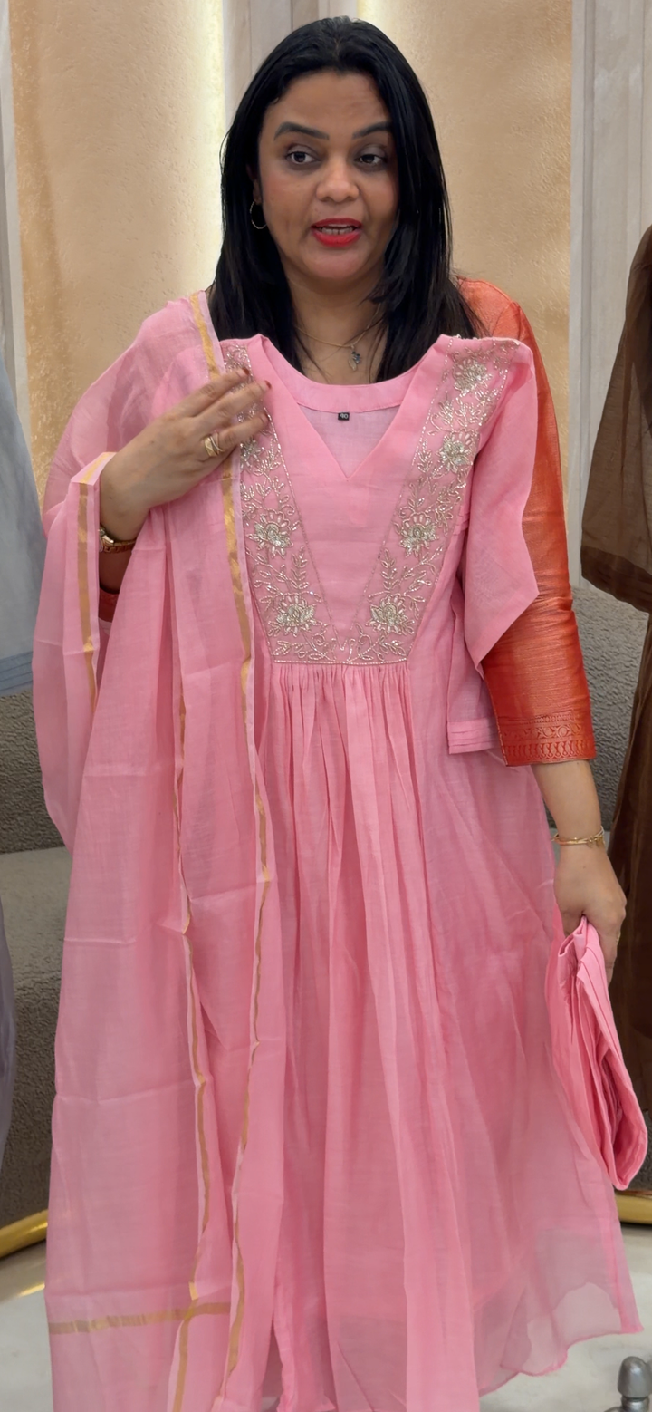 MALAI CHANDERI TOP, BOTTOM AND DUPATTA - NUWA - 1105