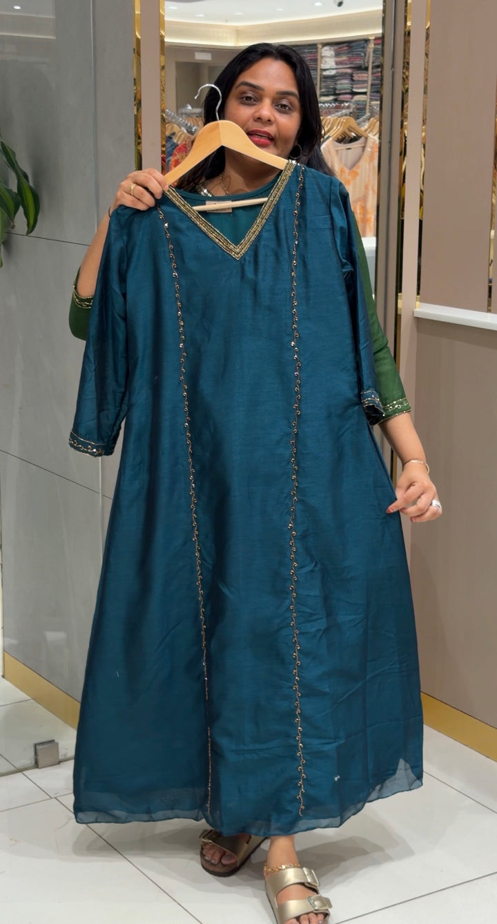 SEMI RAW SILK ALINE TOPS - NUWA-537