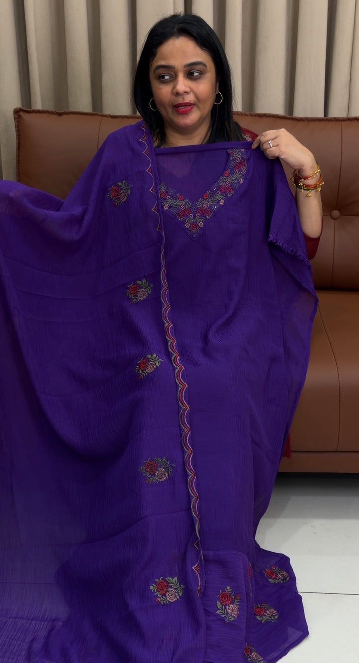 MUL CRUSH UNSTITCHED SALWAR SUITS - NUWA-1578
