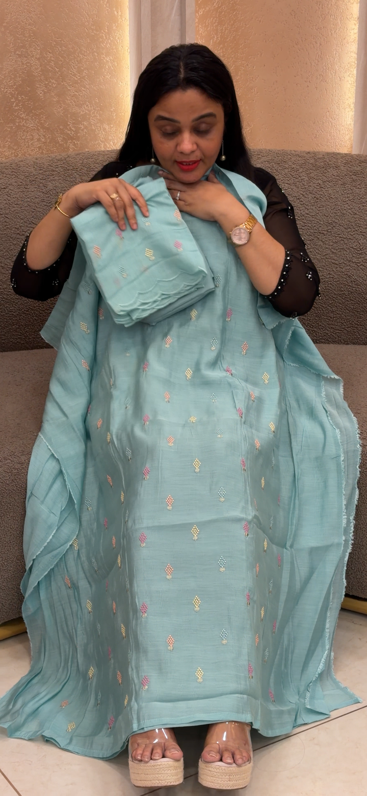 MUL CHANDERI UNSTITCHED SALWAR SUITS - NUWA - 2283