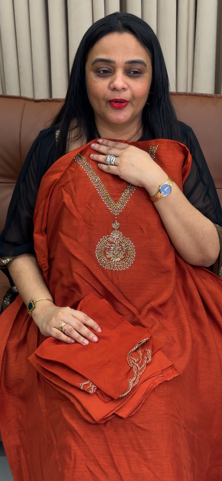 VISCOSE ORGANZA UNSTITCHED SALWAR SUITS - NUWA - 1914