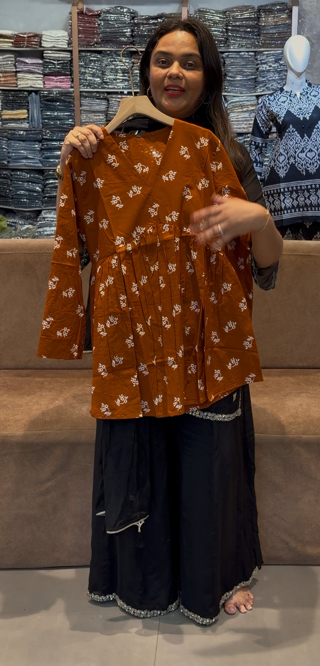 PRINTED COTTON SHORT TOPS - NUWA -480