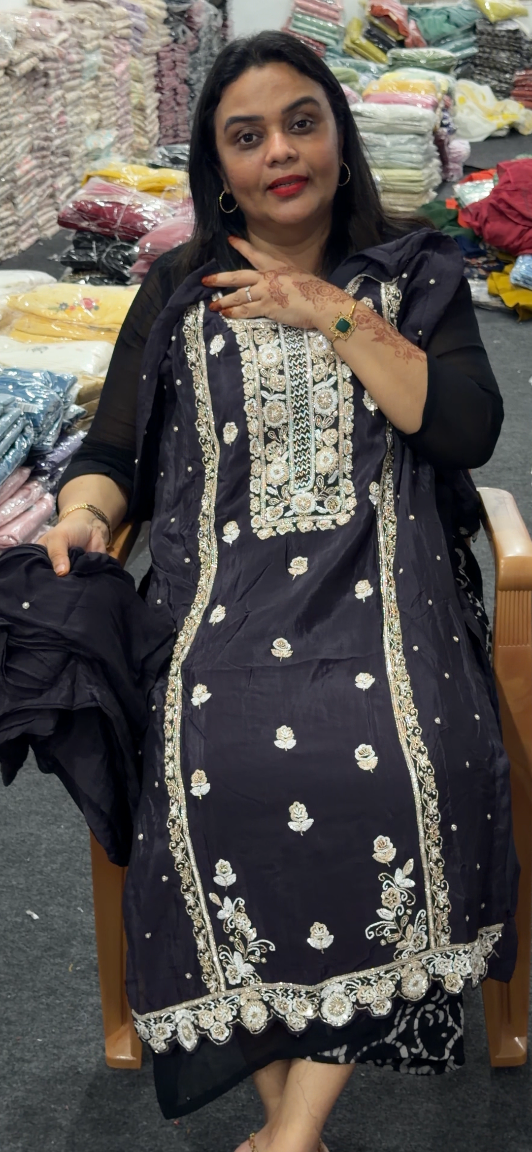 PARTY WEAR TOP, BOTTOM AND DUPATTA - NUWA - 1244