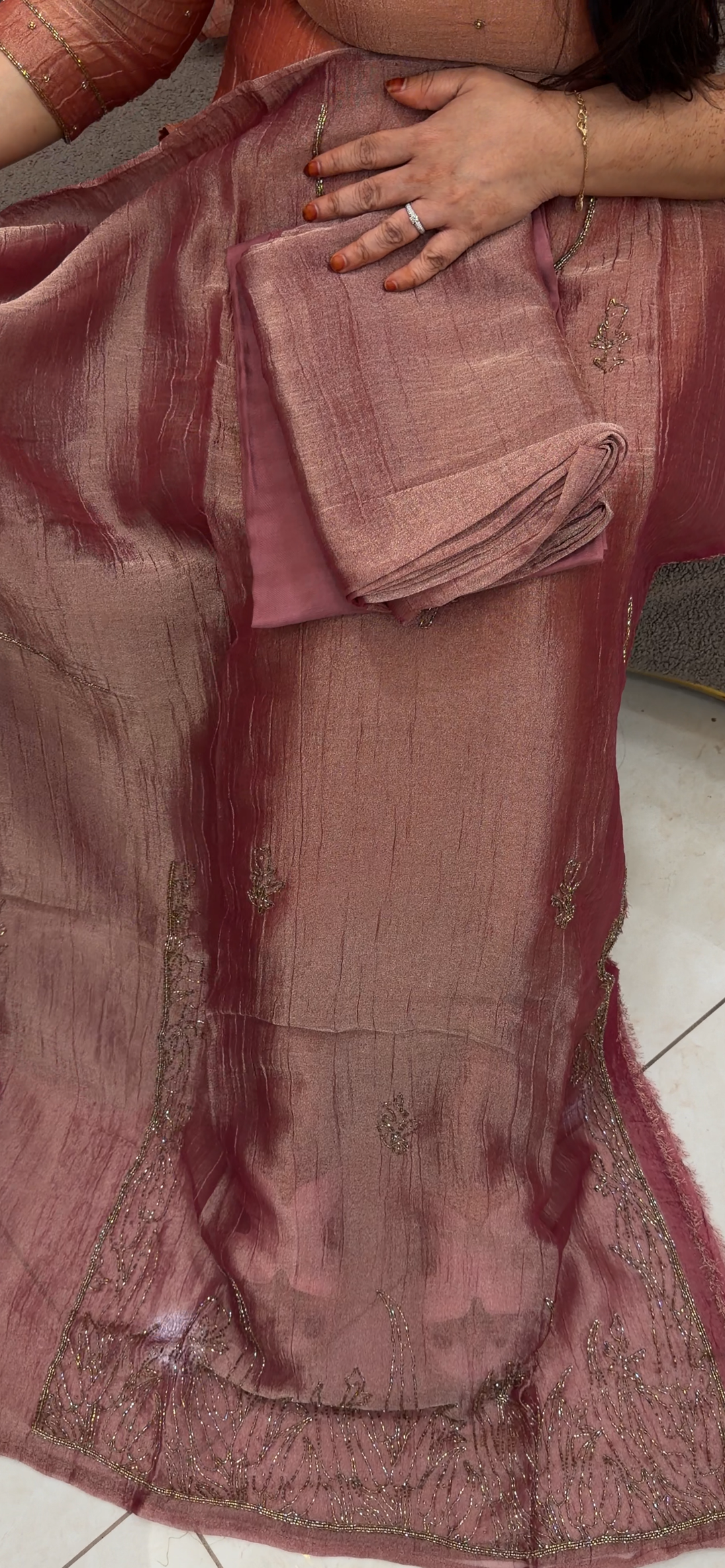 CRUSHED TISSUE UNSTITCHED SALWAR SUITS - NUWA - 1306