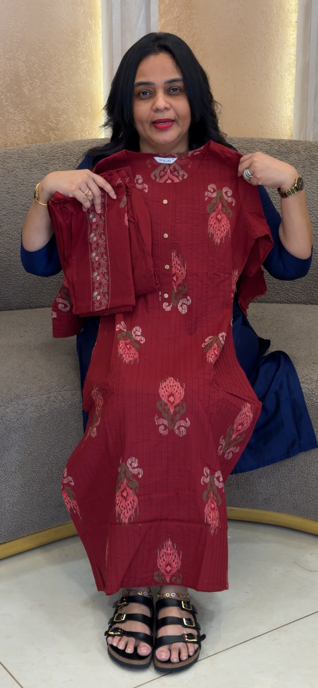 PRINTED COTTON TOP, BOTTOM AND DUPATTA - NUWA - 2054
