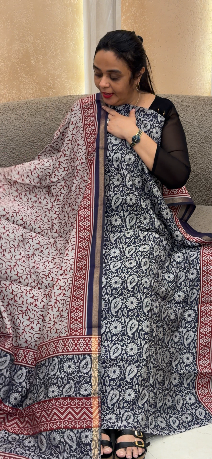 MAHESWARI SILK UNSTITCHED SALWAR SUITS - NUWA-2024