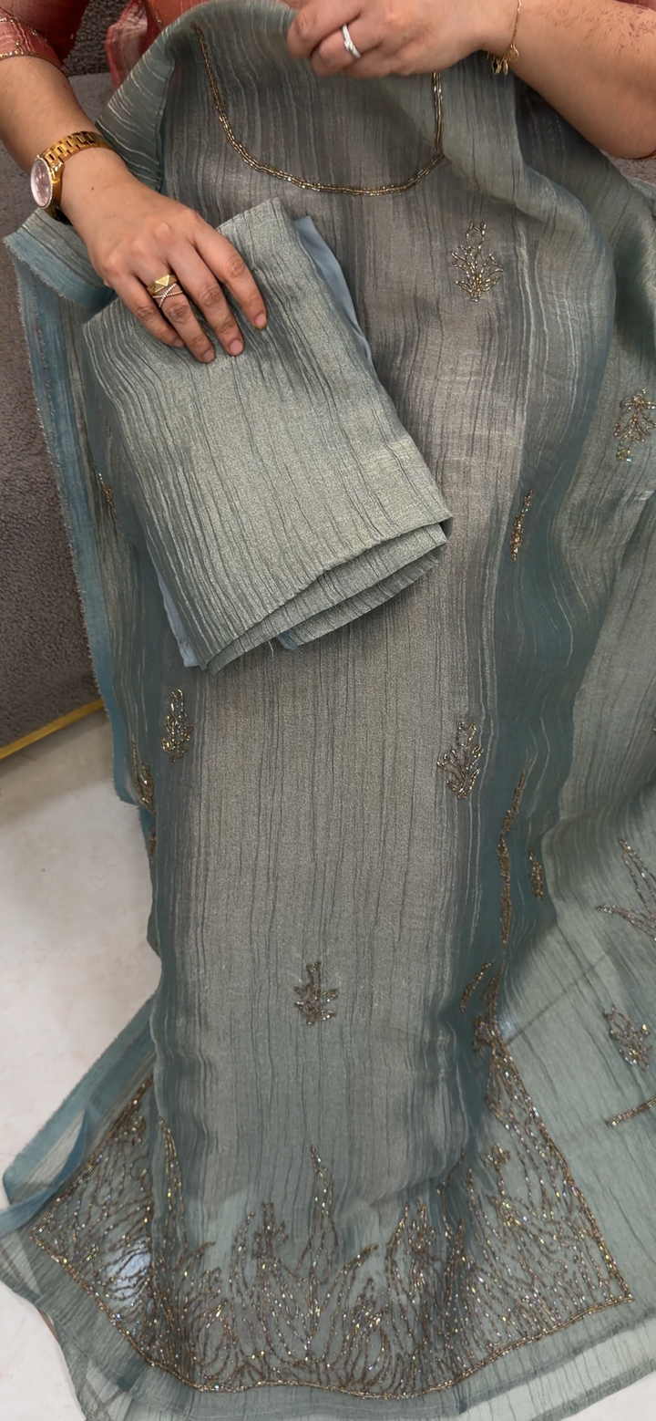 CRUSHED TISSUE UNSTITCHED SALWAR SUITS - NUWA - 1306