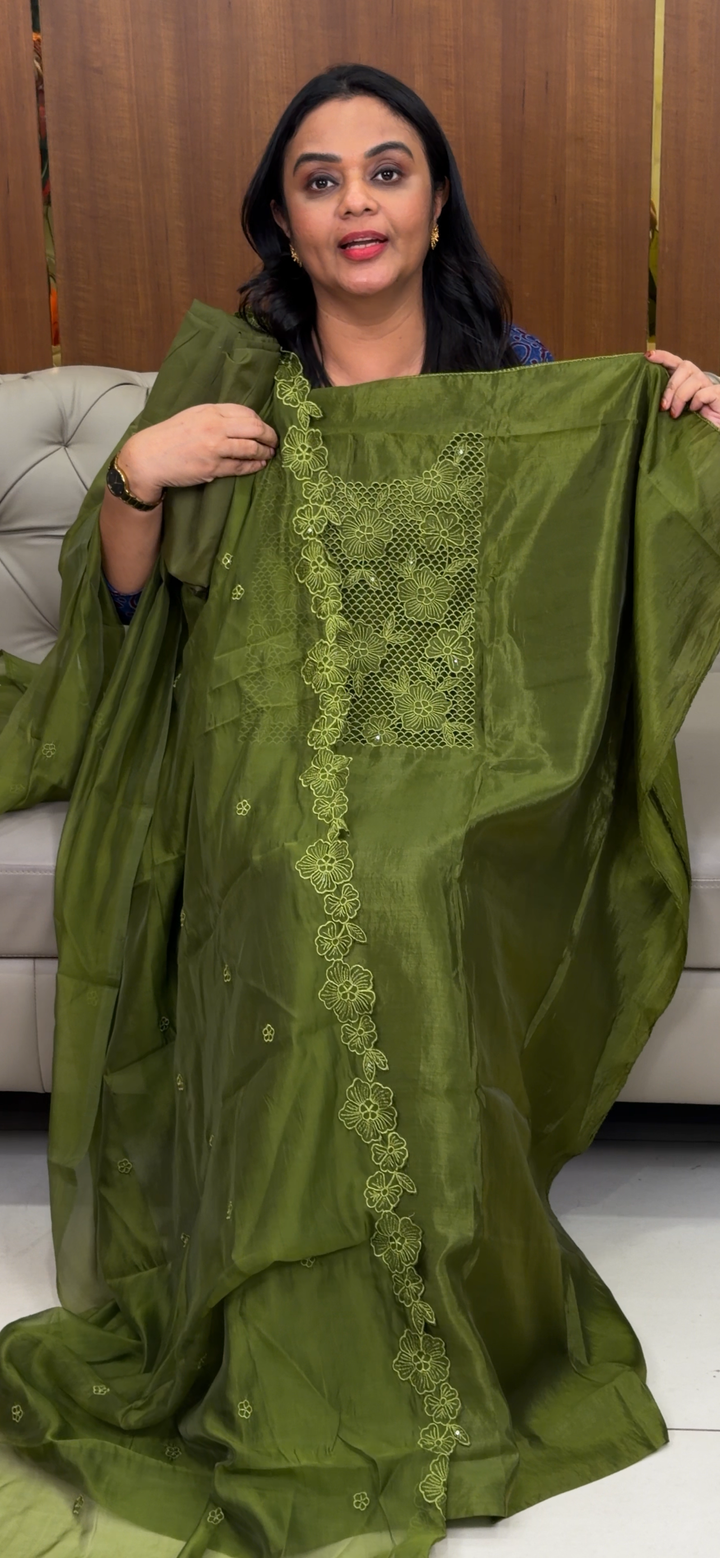 SEMI SILK UNSTITCHED SALWAR SUITS -  NUWA - 1072