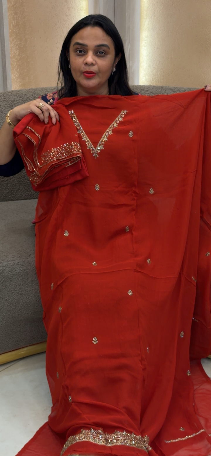 VISCOSE GEORGETTE UNSTITCHED SALWAR SUITS - NUWA - 786