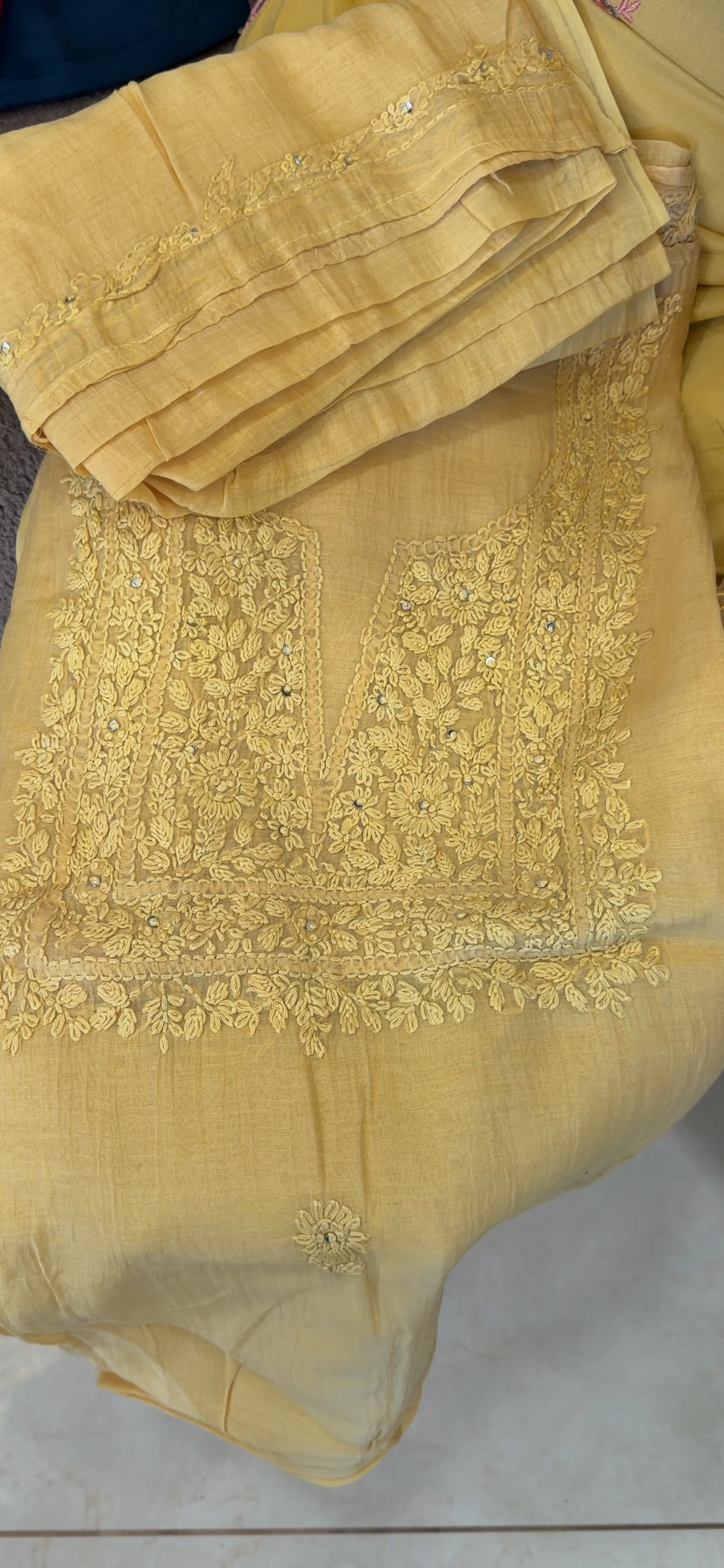CHIKANKARI UNSTITCHED SALWAR SUITS - NUWA - 2338