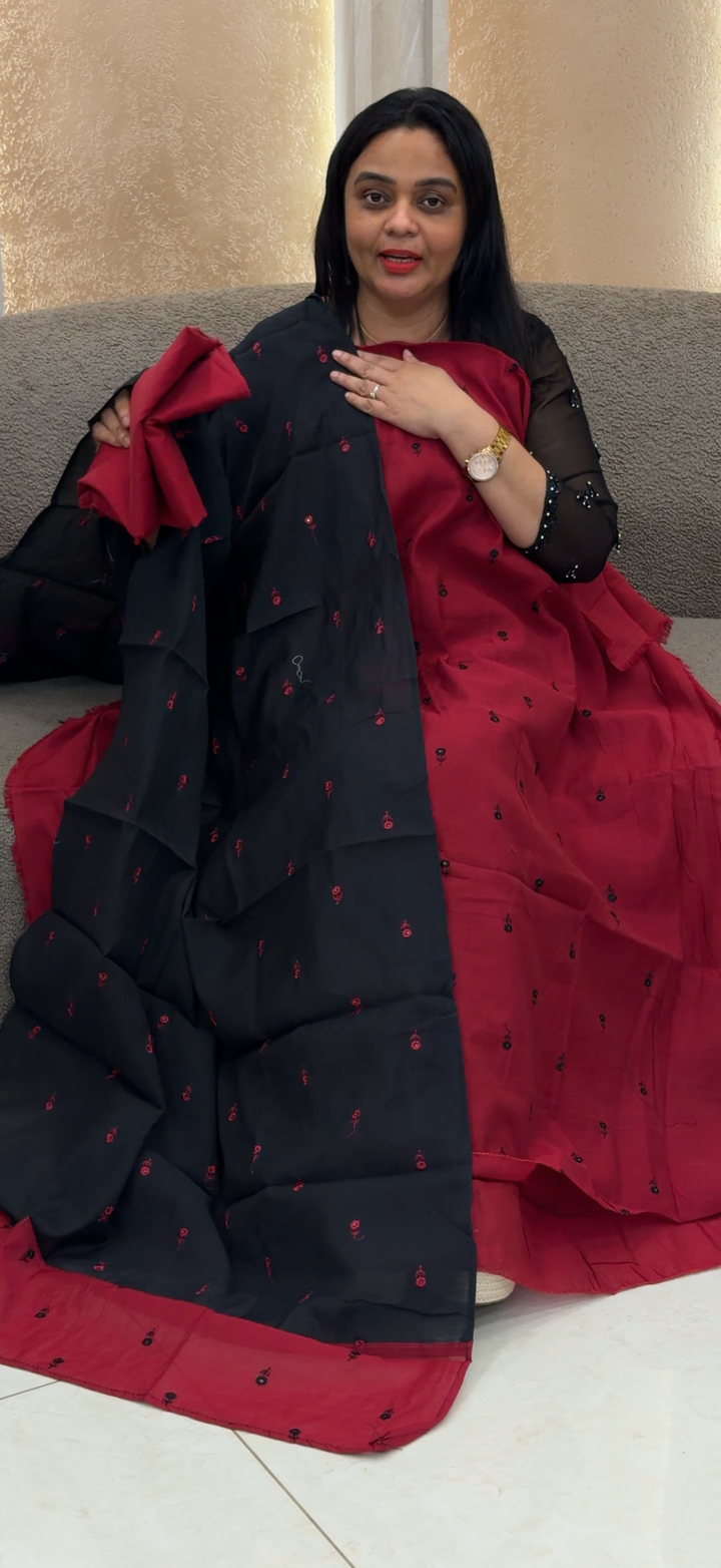 MUL CHANDERI UNSTITCHED SULWAR SUITS - NUWA - 2294
