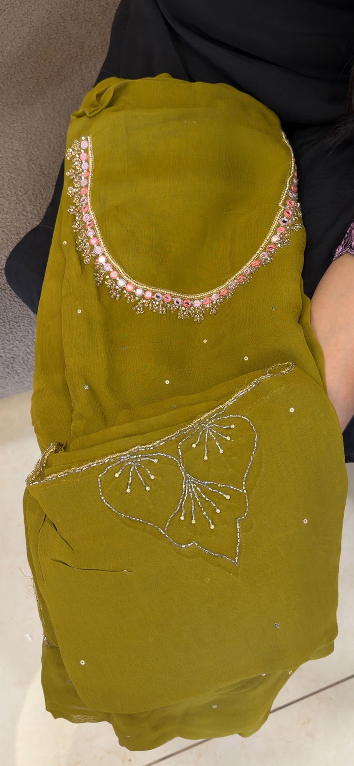 HANDWORKED UNSTITCHED SALWAR SUITS - NUWA - 2027