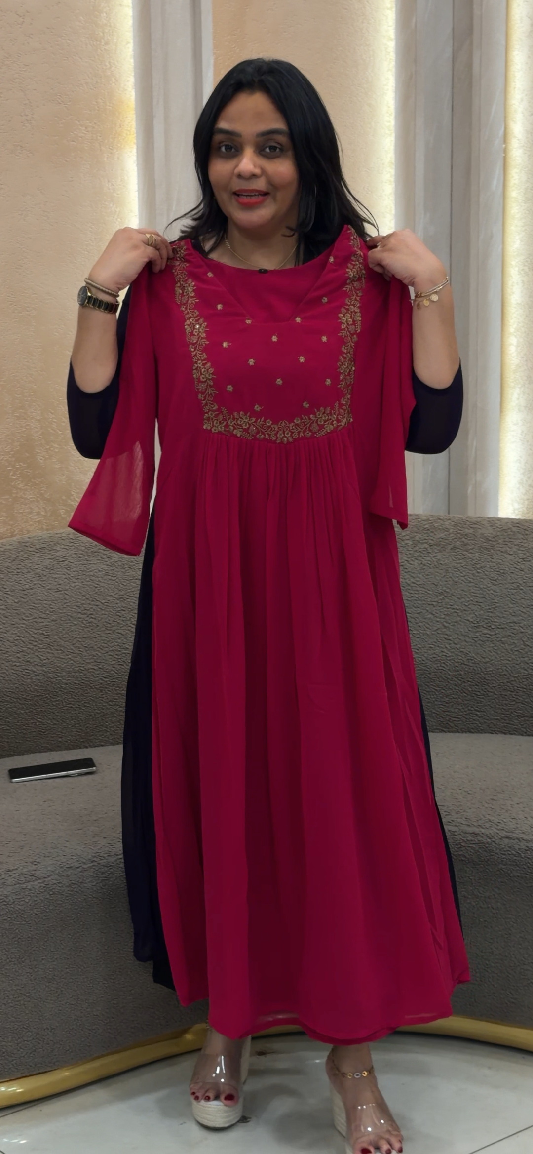 FAUX GEORGETTE ALINE TOPS - NUWA - 1194