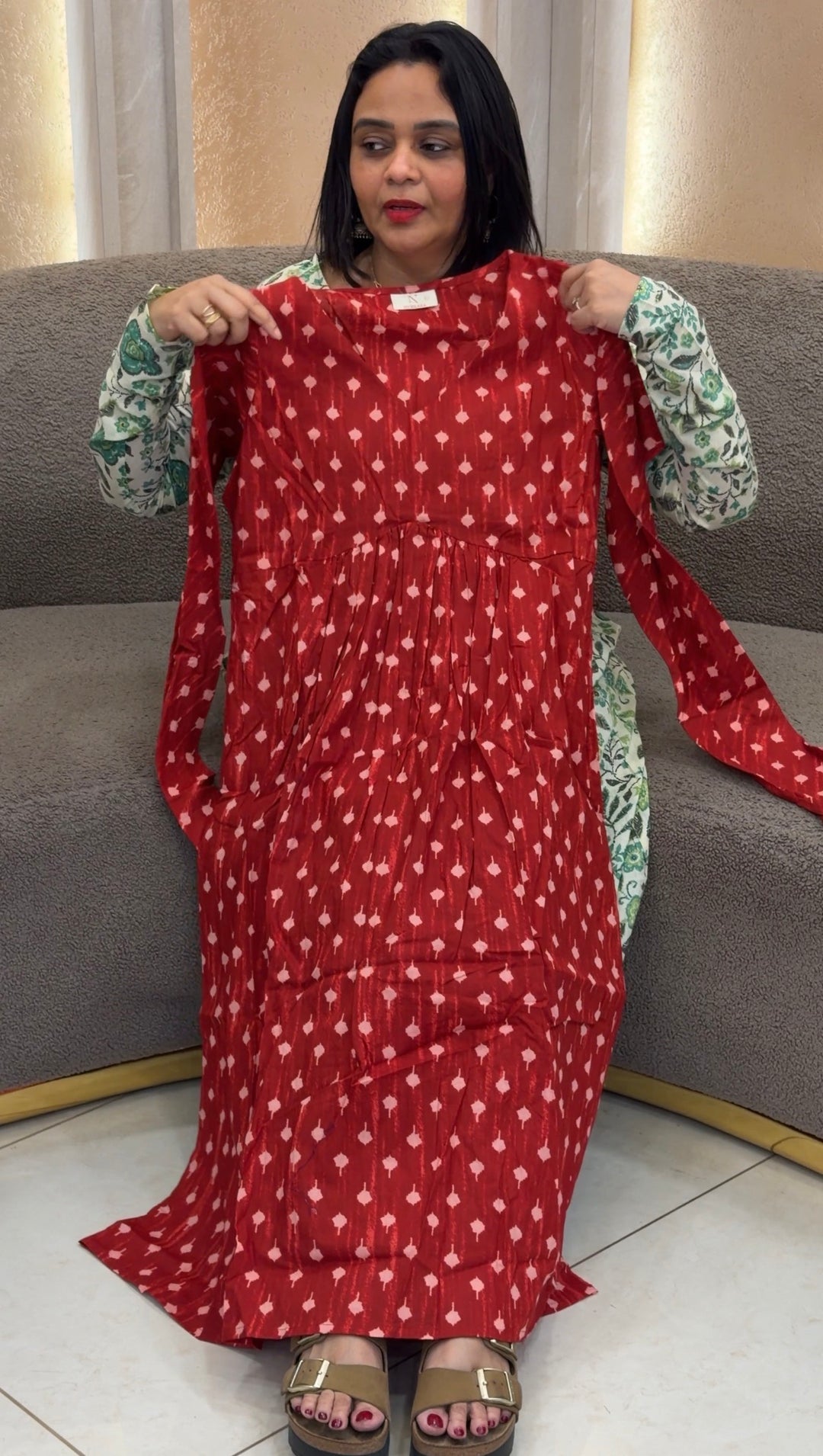 COTTON PRINTED ALINE TOPS - NUWA-1502
