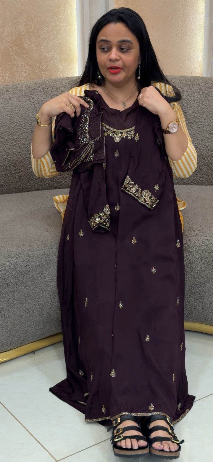 ANARKALI TOP, BOTTOM AND DUPATTA - NUWA - 2307