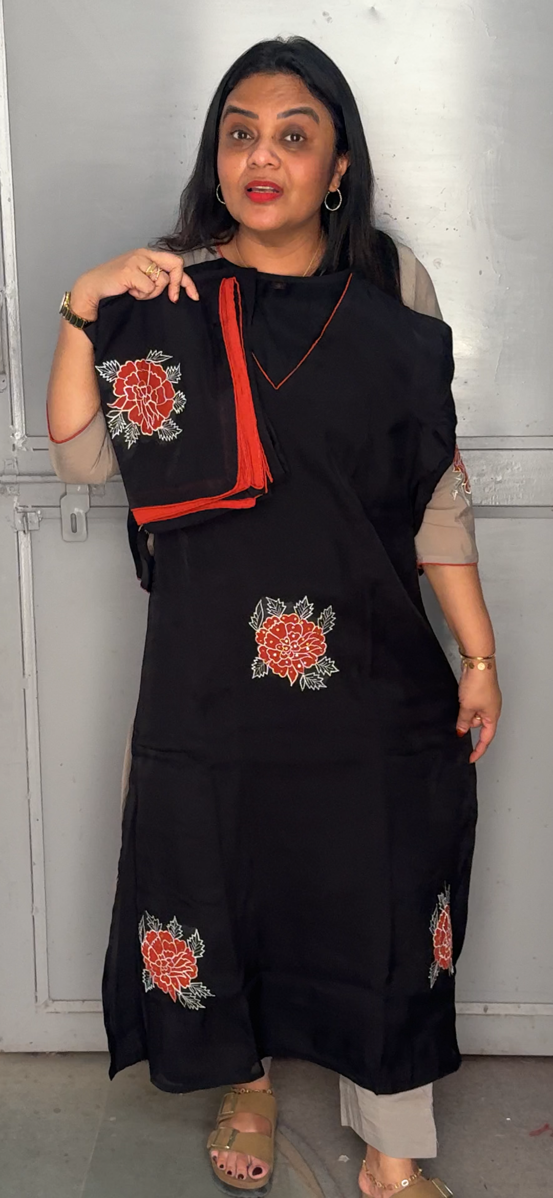 MALAI CHANDERI SLITTED TOP, BOTTOM AND DUPATTA  - NUWA - 1120