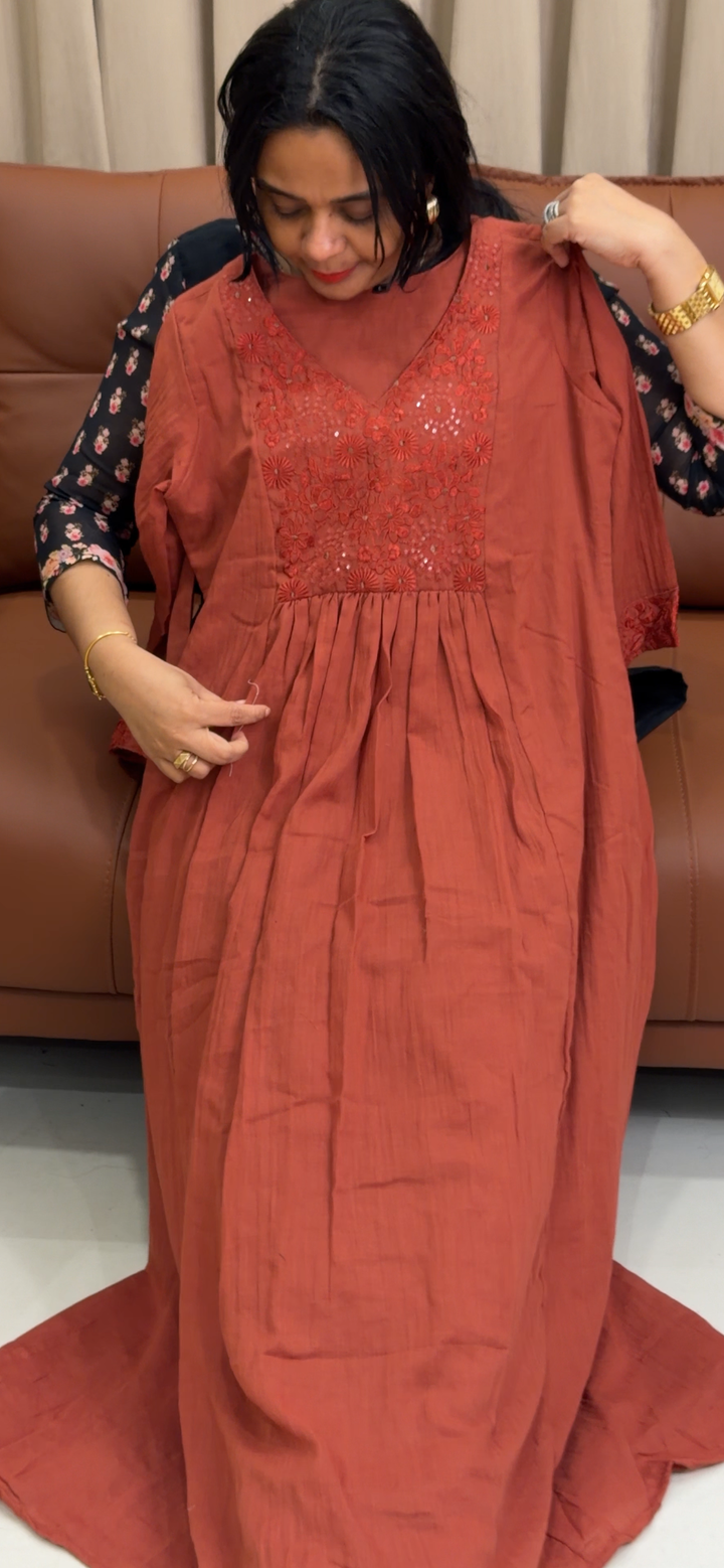 LINEN LONG ALINE TOPS - NUWA - 2195