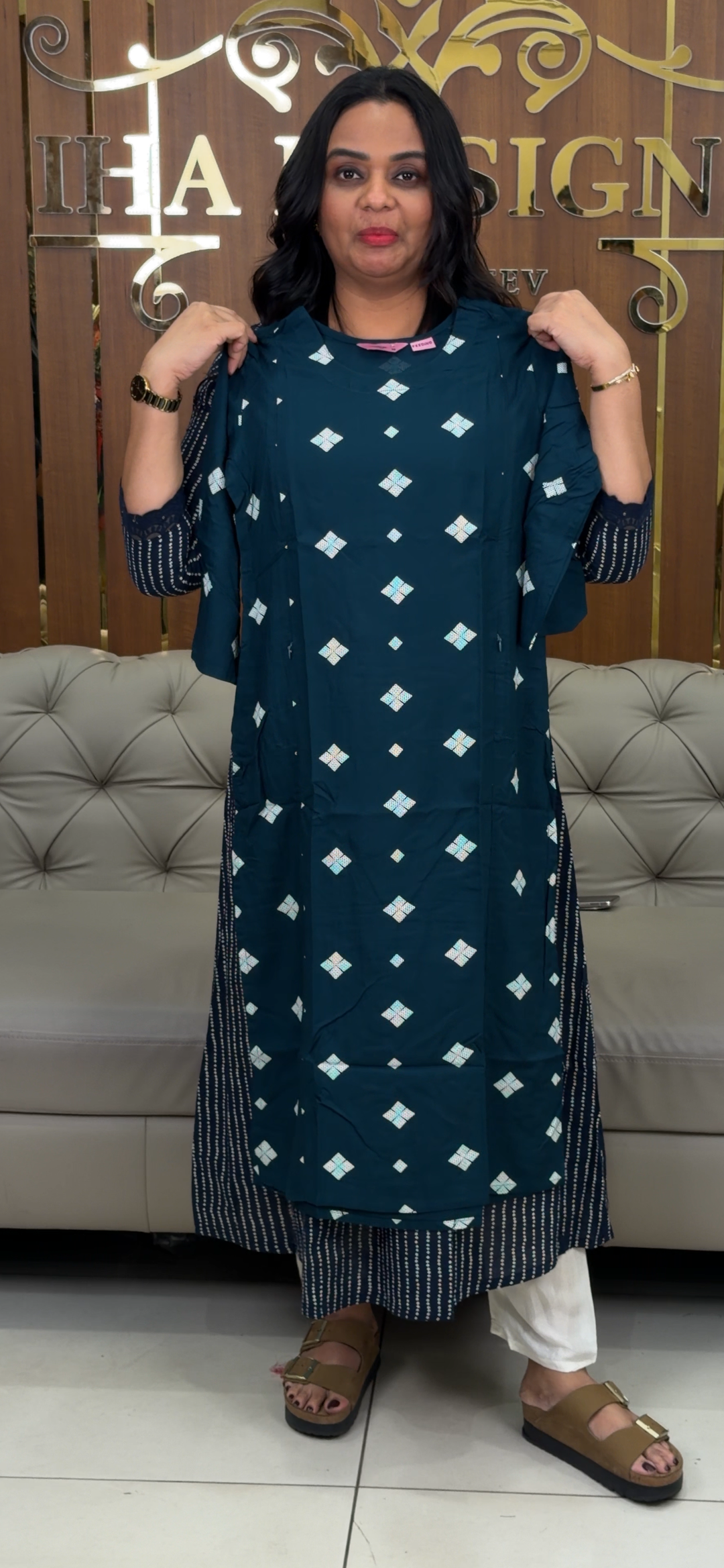 COTTON LONG SLITTED  TOPS - NUWA - 1074
