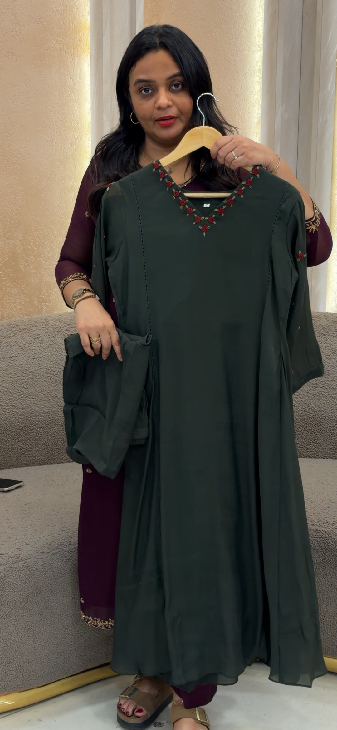 MUL CHANDERI TOP, BOTTOM AND DUPATTA - NUWA - 1197