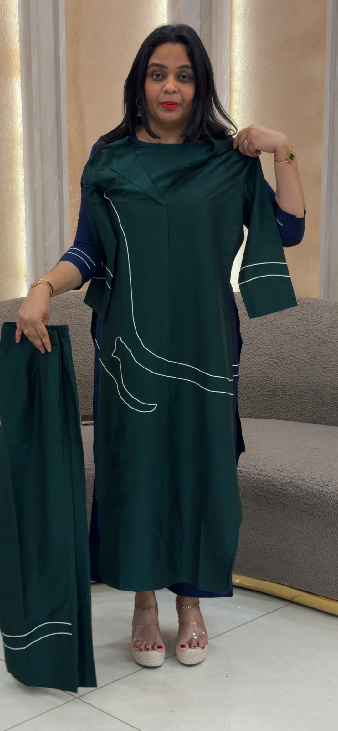 IN-HOUSE SLUB SILK CO-ORDS SETS - NUWA - 1433