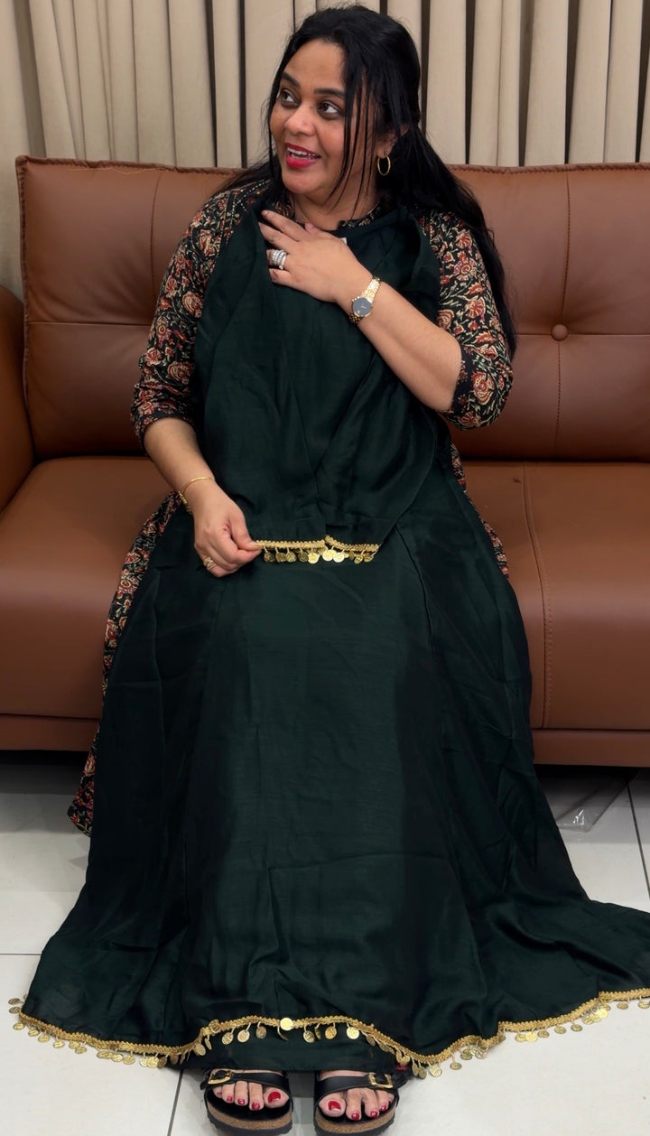 SEMI RAW SILK ALINE TOPS - NUWA-1877