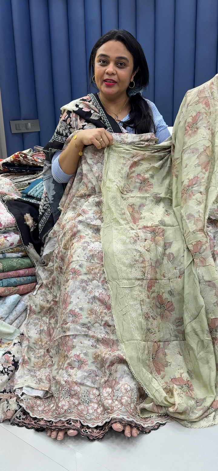 IN-HOUSE PRINTED MUSLIN UNSTITCHED SALWAR SUITS - NUWA - 2271