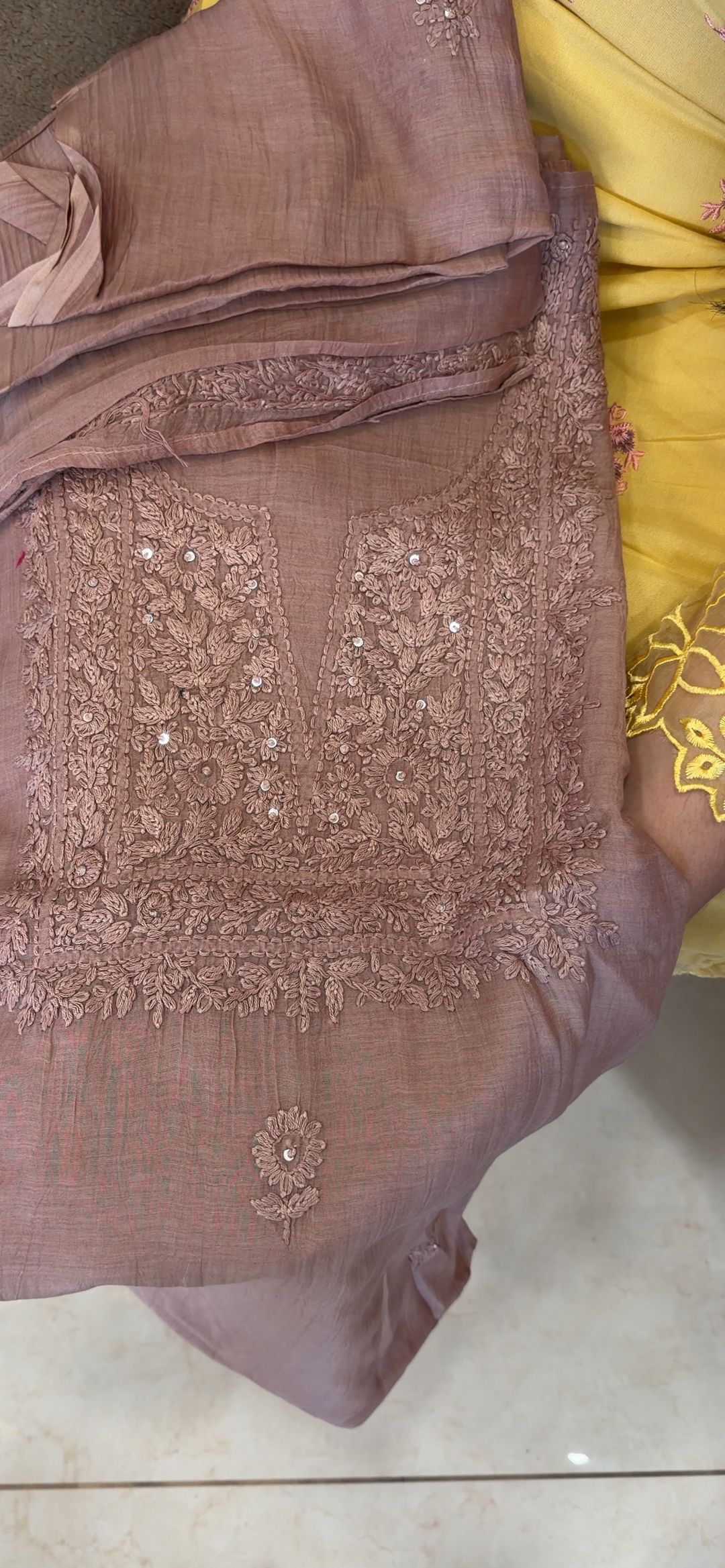 CHIKANKARI UNSTITCHED SALWAR SUITS - NUWA - 2338