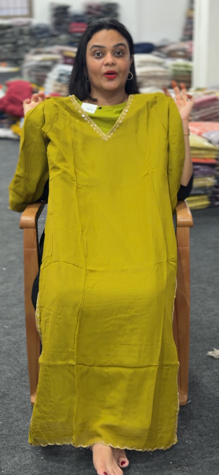 VISCOSE GEORGETTE HAND WORKED TOPS - NUWA - 1250