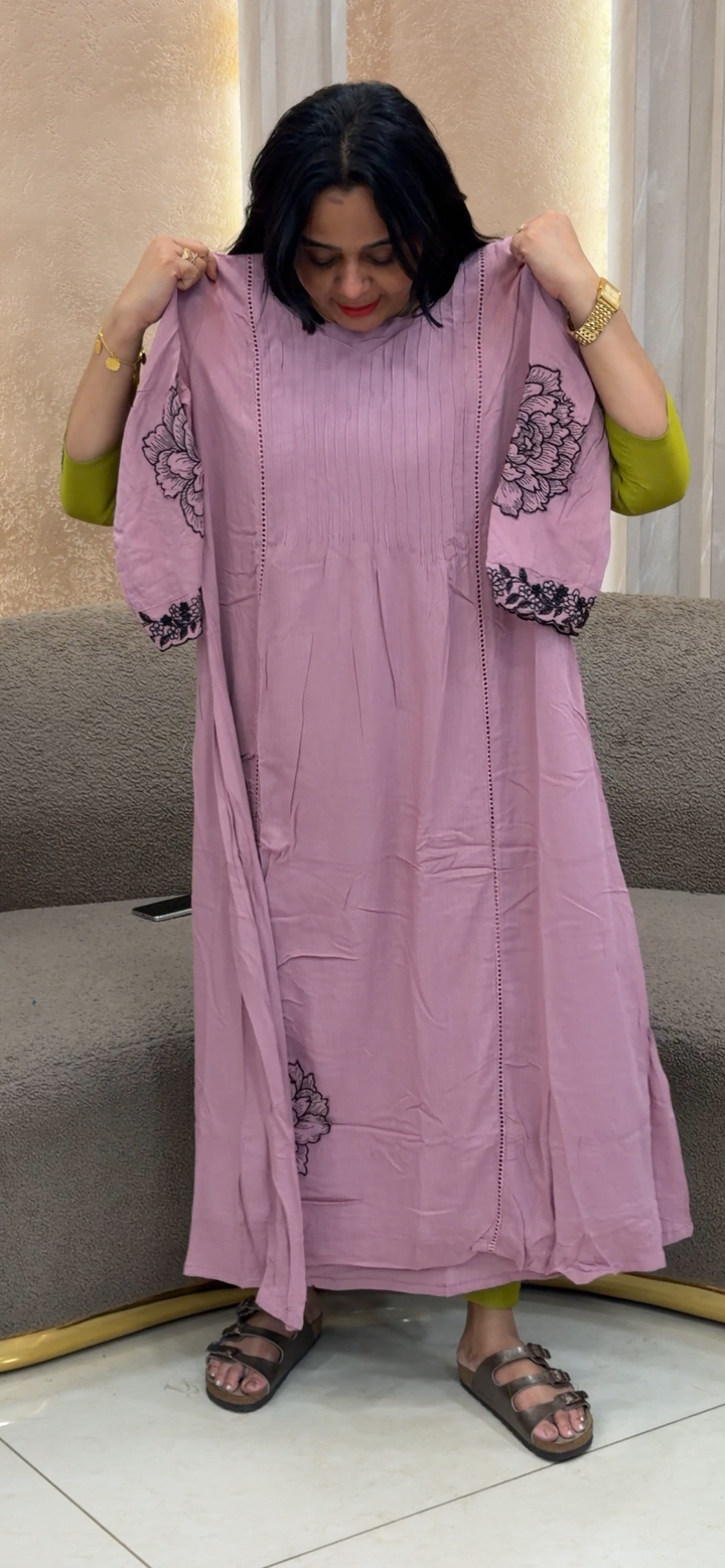 OFFER SALE CRUSHED RAYON LONG ALINE TOP - NUWA - 2424