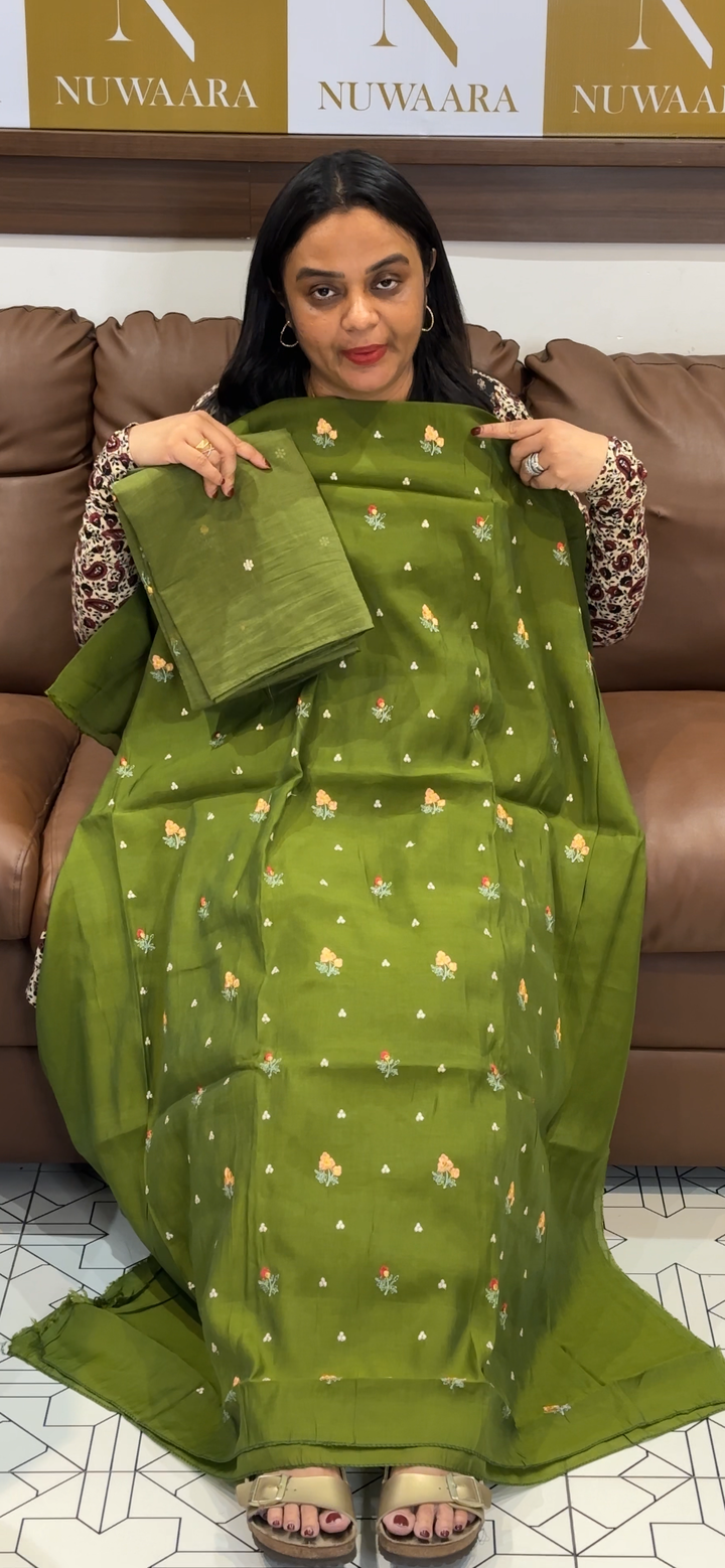 MUL CHANDERI UNSTITCHED SALWAR SUITS - NUWA - 732