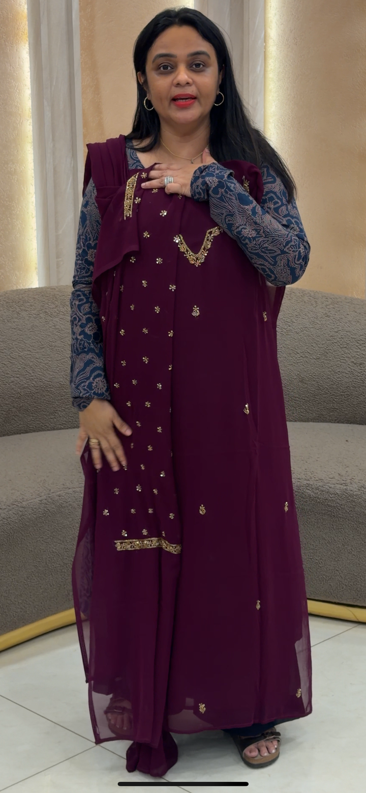 HANDWORKED UNSTITCHED SALWAR SUITS - NUWA - 2403