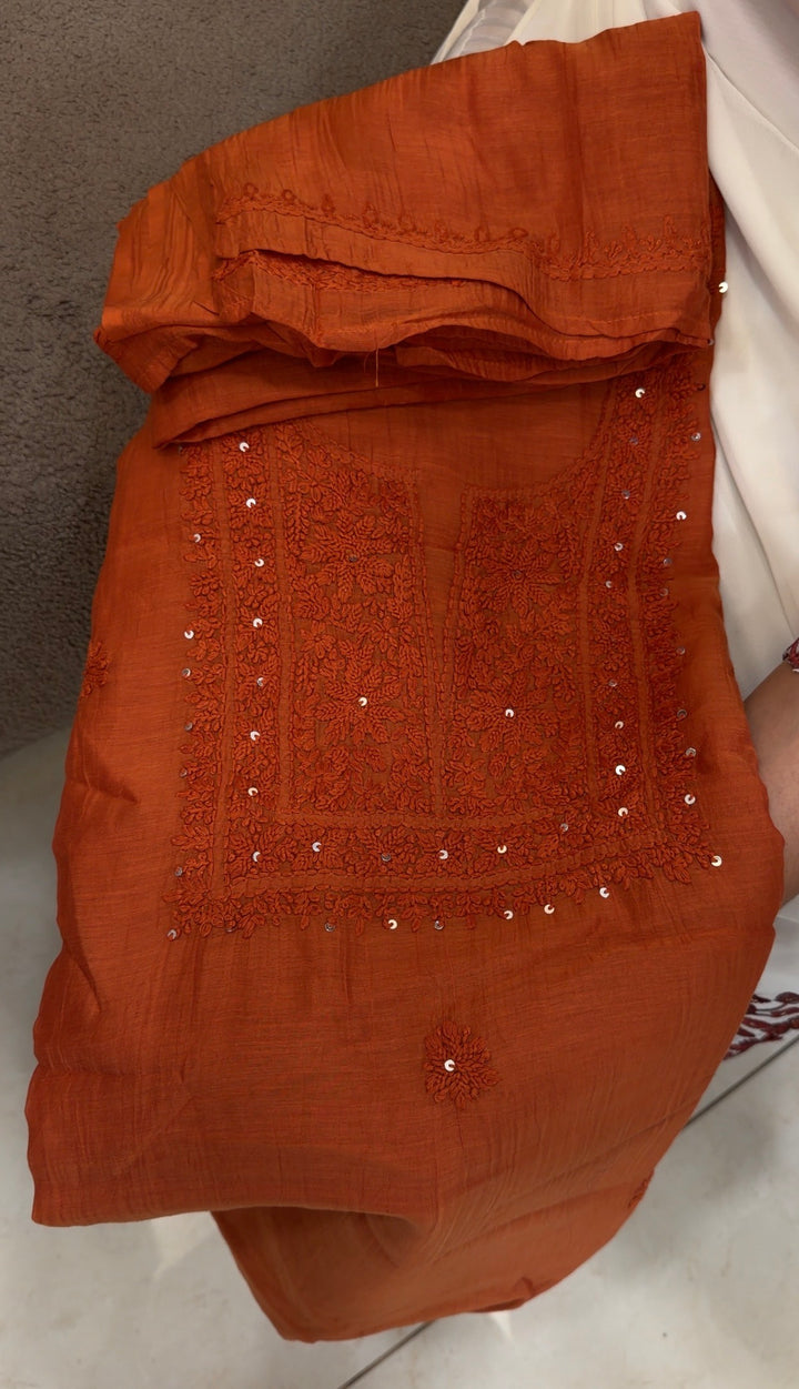LUCKNOWI CHIKANKARI UNSTITCHED SALWAR SUITS -NUWA-1751