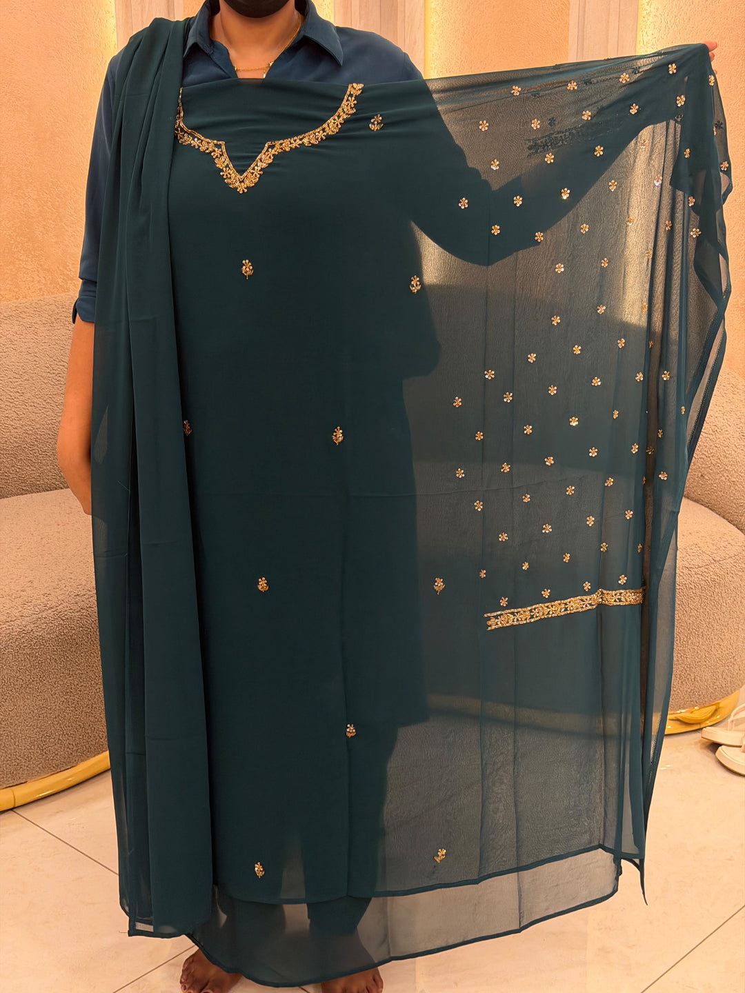 HANDWORKED UNSTITCHED SALWAR SUITS - NUWA - 2403