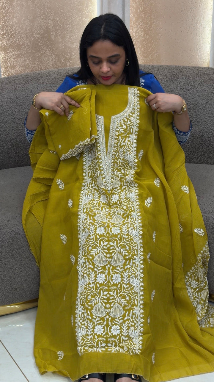 MUL CRUSHED UNSTITCHED SALWAR SUITS - NUWA-1761