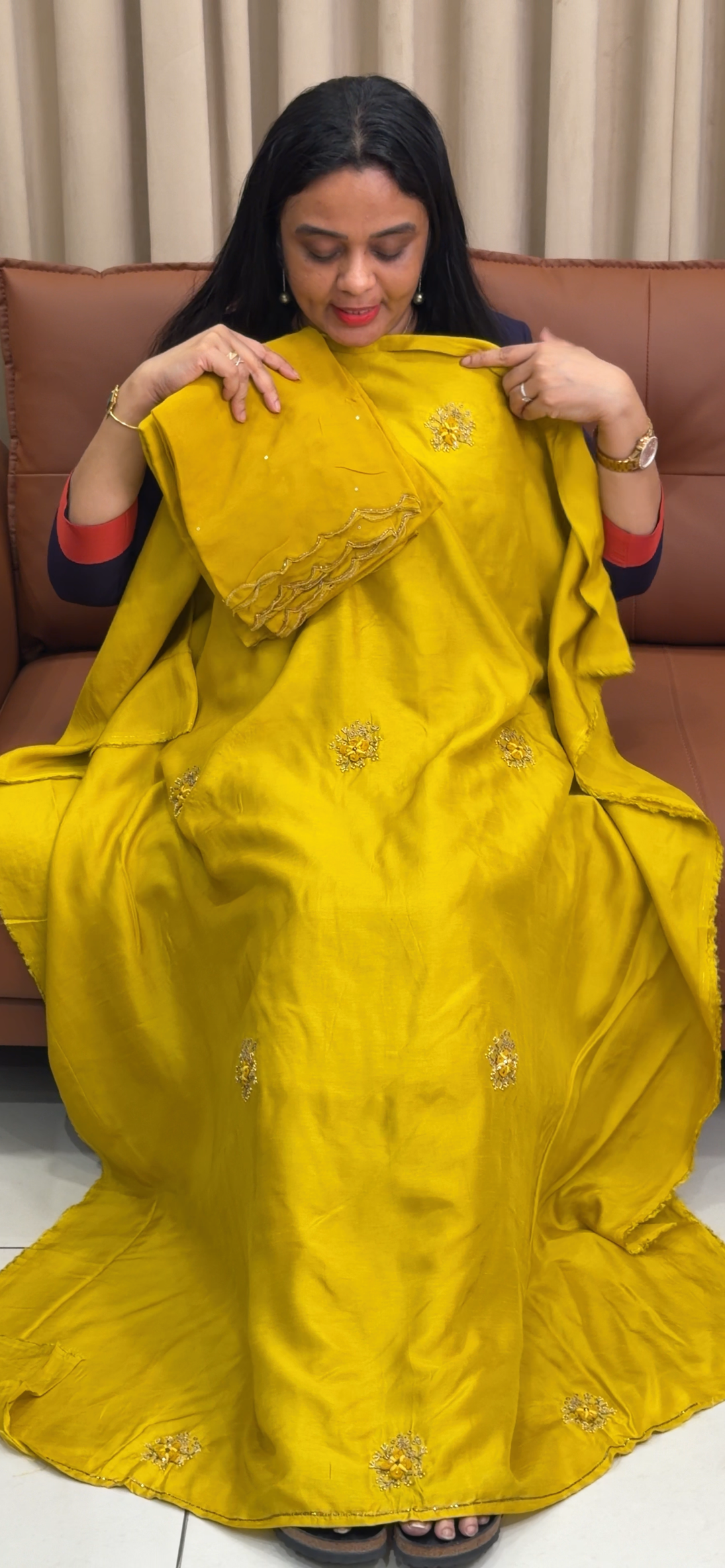 VISCOSE ORGANZA UNSTITCHED SALWAR SUIT - NUWA - 2215